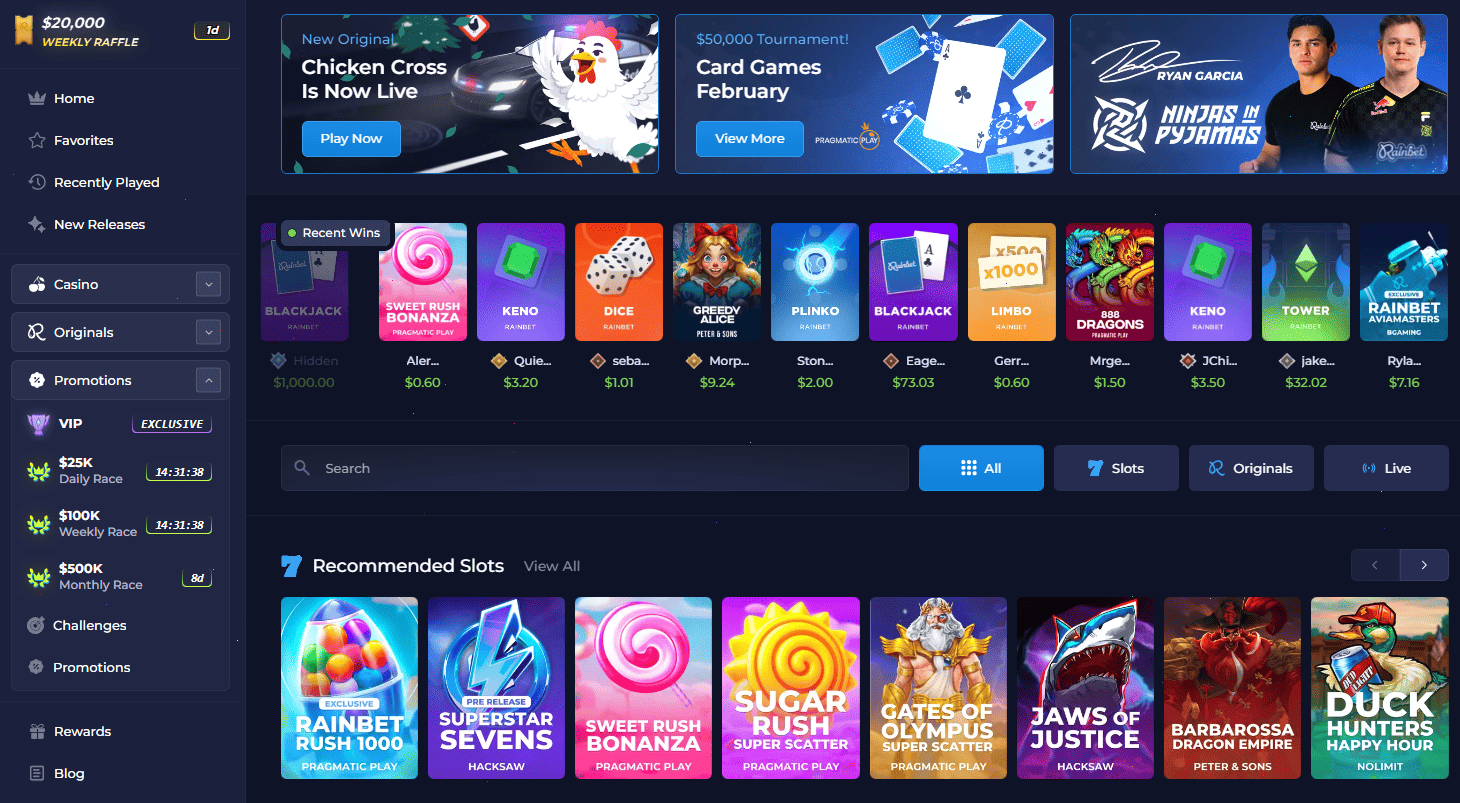 Rainbet Casino – Overzicht van spellen en beschikbare bonussen